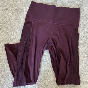 Burgundy Athleta 7/8 High-Waisted Leggings